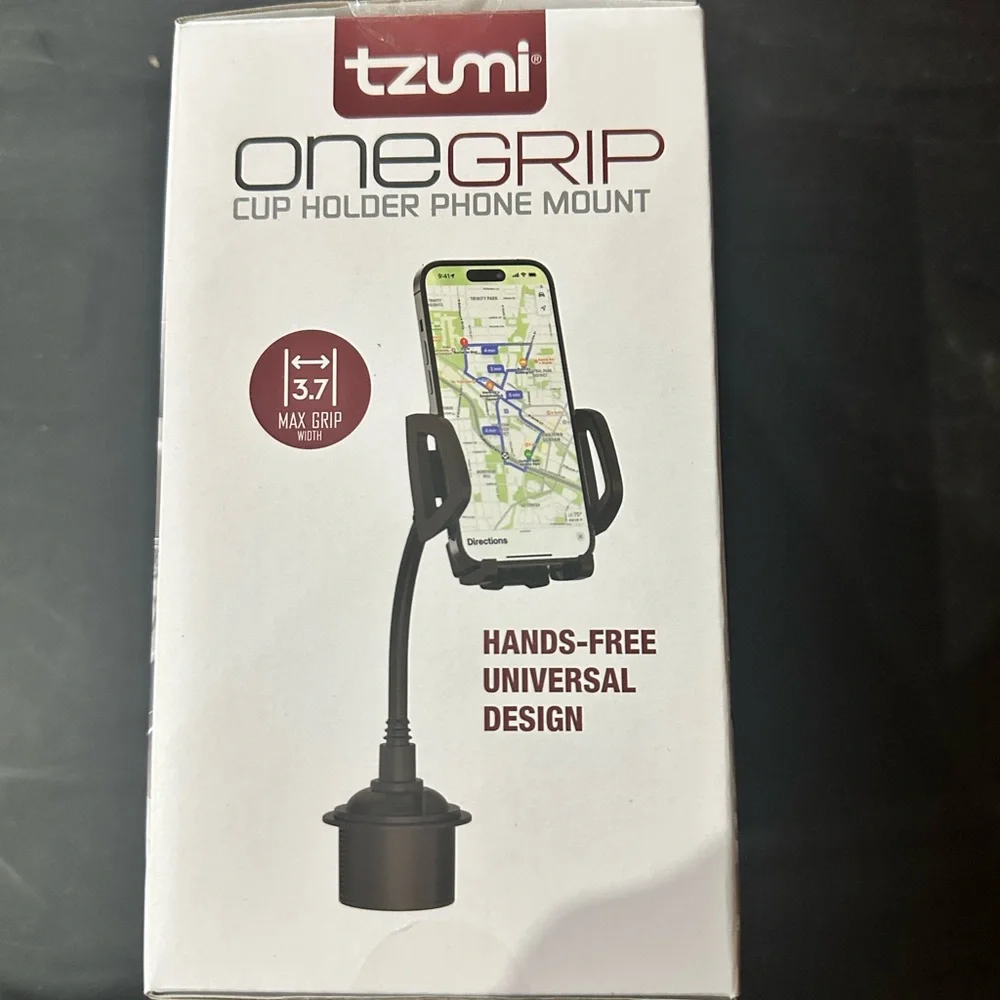 Tzumi OneGrip Black Cup Holder Phone Mount